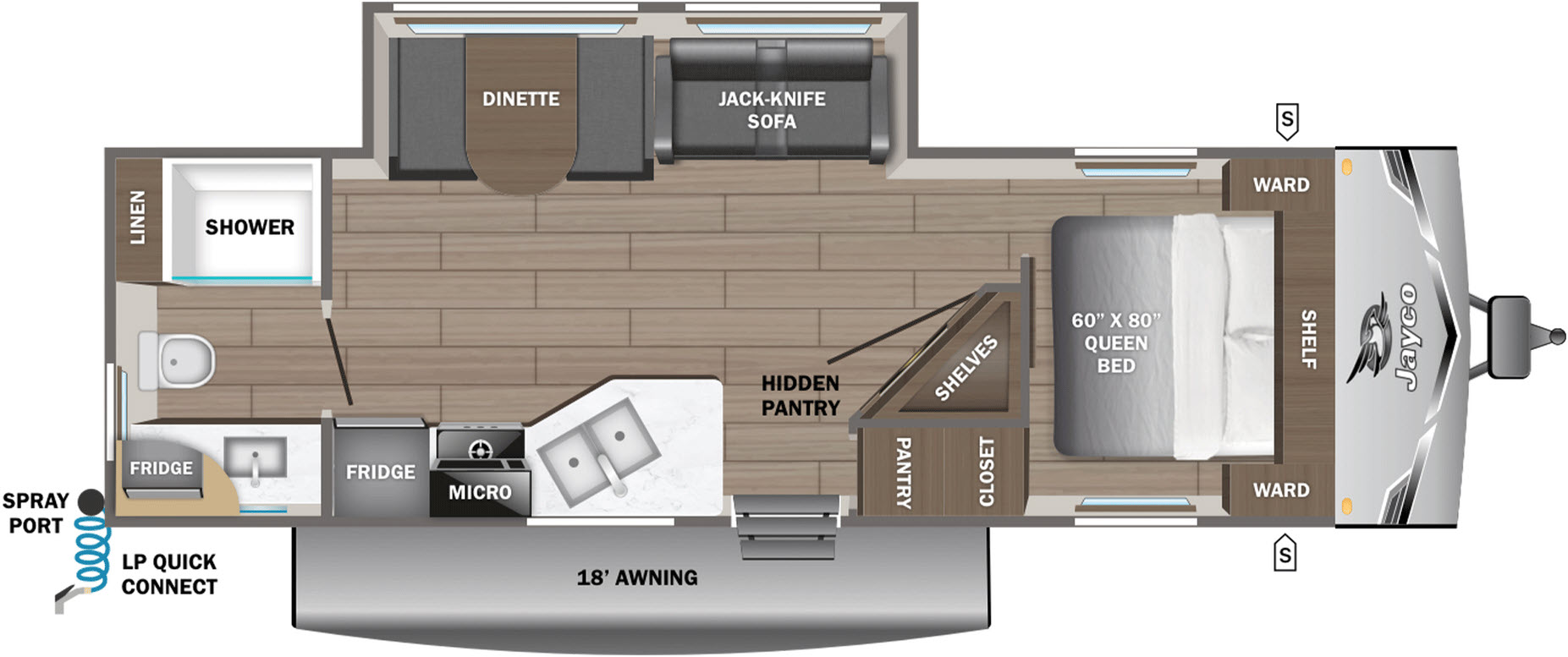 floorplan image of 2026 JAYCO JAY FLIGHT SLX 265MWS